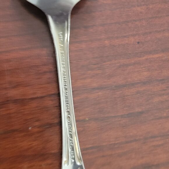 Rogers Oneida Vine & Flower Pattern Stainless Steel Teaspoons Set Of 4 Vintage S - Picture 4 of 4